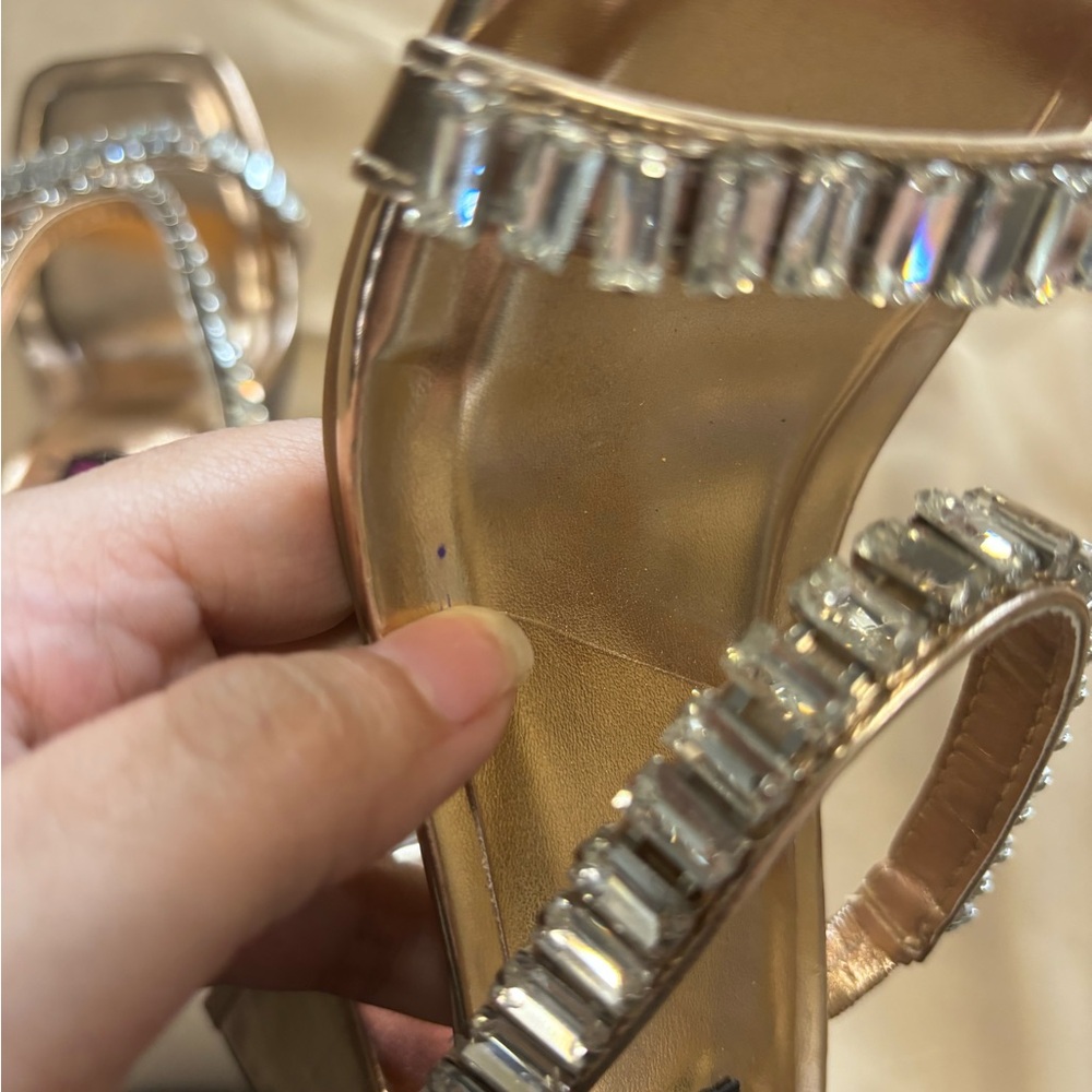 Wild Diva Gold Crystal Embellished Heels - Picture 11 of 15